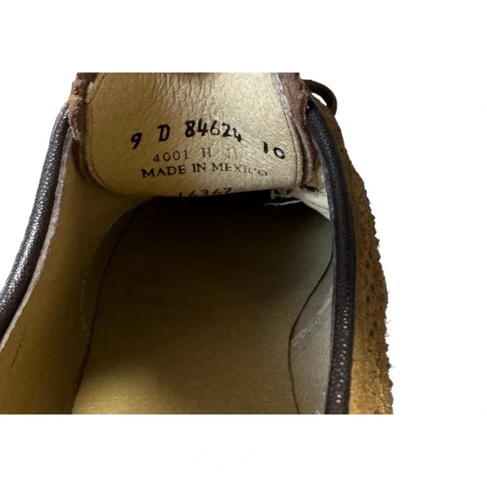 The Frye Company John A Frye Wingtip Suede Blucher Brown Oxford Dress Shoes 9D